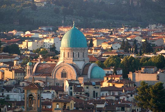 Foto aerea della Sinagoga di Firenze