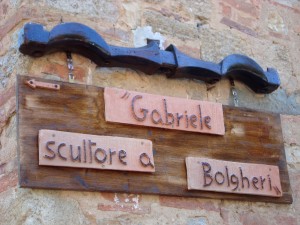 Insegna scultore Bolgheri